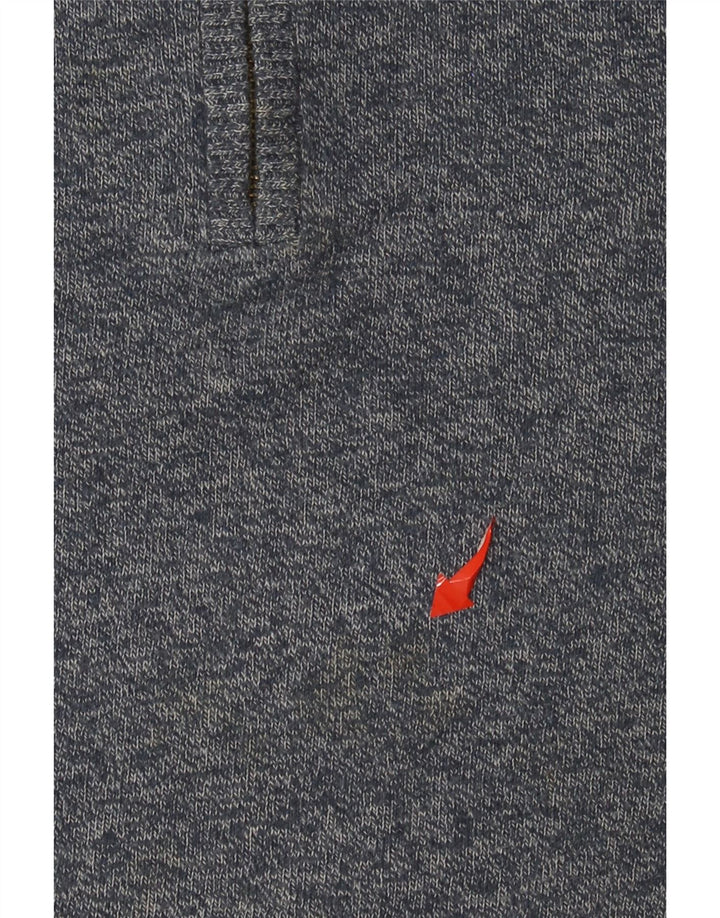 Fat Face Pull col zippé pour homme en coton moucheté bleu moyen classique