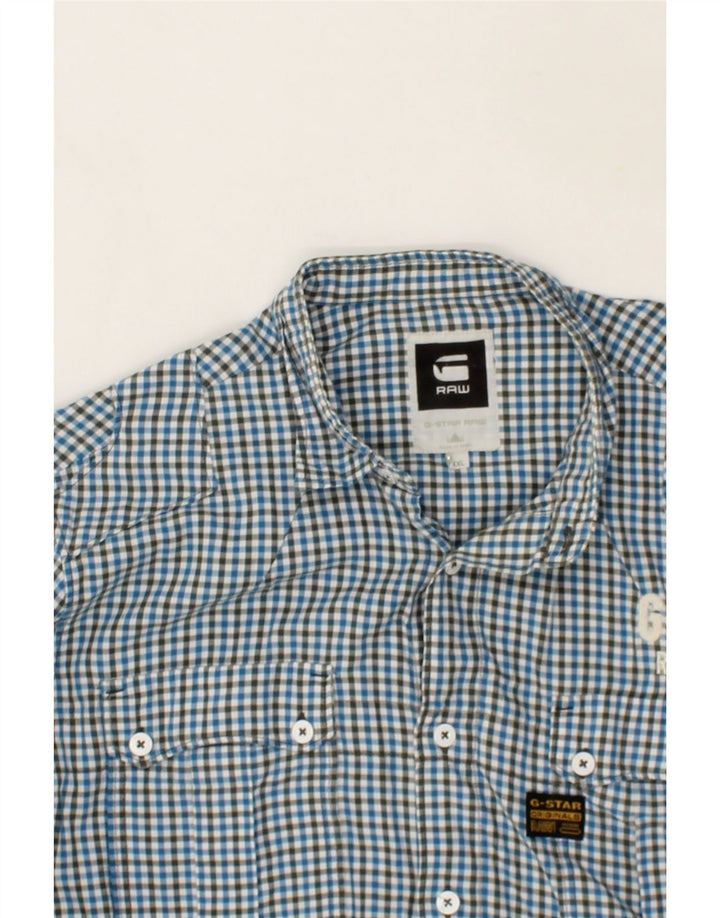 G-STAR Chemise Homme 2XL Bleu Carreaux Coton