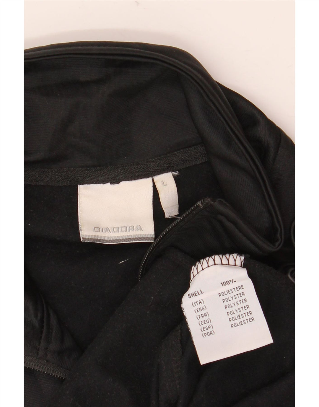 Diadora Veste de survêtement pour homme Large Noir Colorblock Polyester