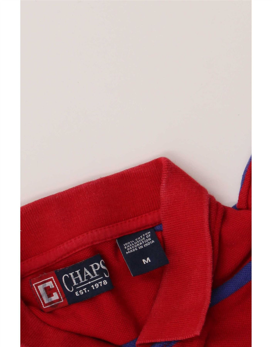 Polo Homme Chaps Coton Rayé Rouge Moyen