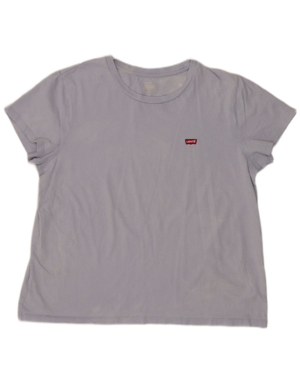 Levi's T-Shirt Femme UK 16 Large Bleu Coton