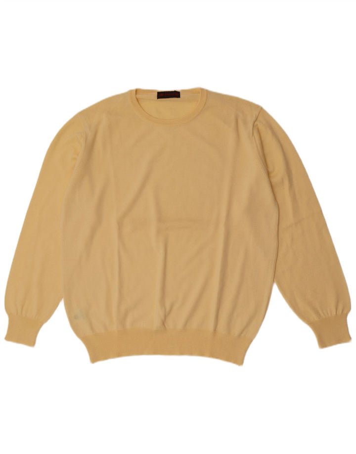 Il Granchio Pull Col Rond Homme Laine Vierge Jaune Large