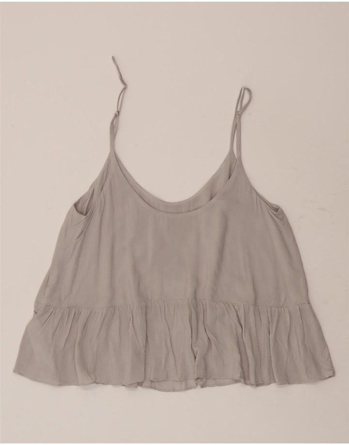 Topshop Femme Cami Top UK 10 Small Gris Viscose
