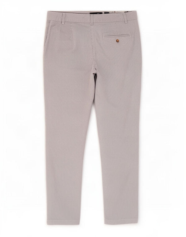 Marks & Spencer Pantalon chino pour femme UK 12 Medium W32 L28 Bleu à fines rayures