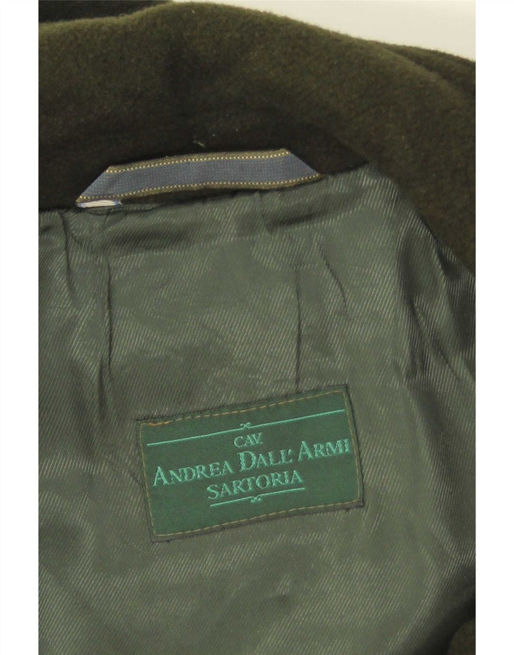 vintage Femmes À Capuchon Duffle Coat UK 14 Vert Moyen
