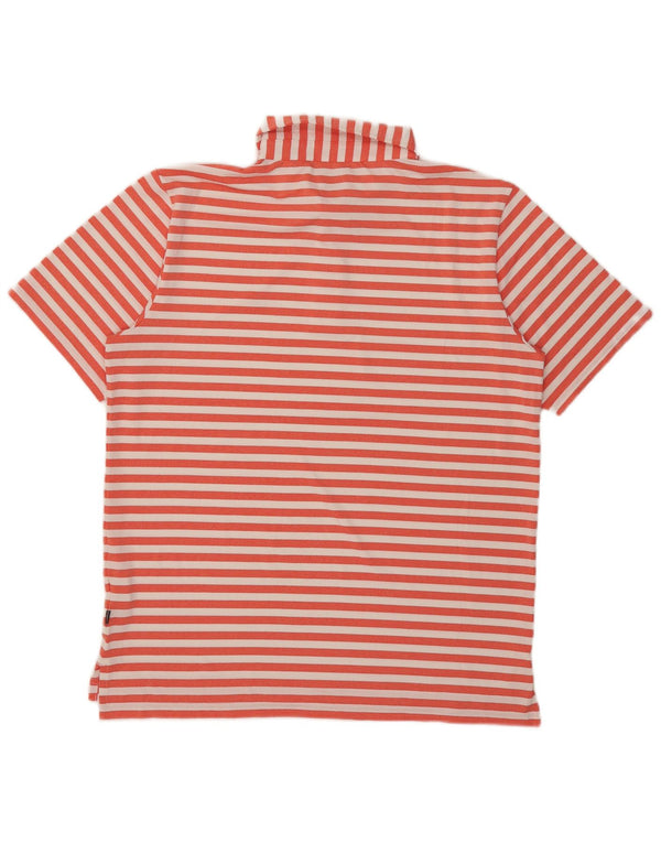 Calvin Klein Polo de golf pour homme en polyester rayé orange moyen