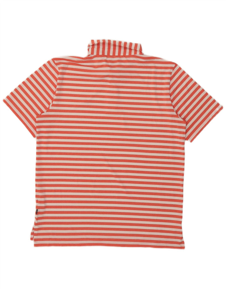 Calvin Klein Polo de golf pour homme en polyester rayé orange moyen