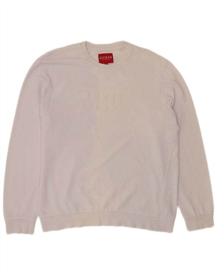 Guess Sweat-Shirt Graphique Homme XL Coton Blanc Cassé