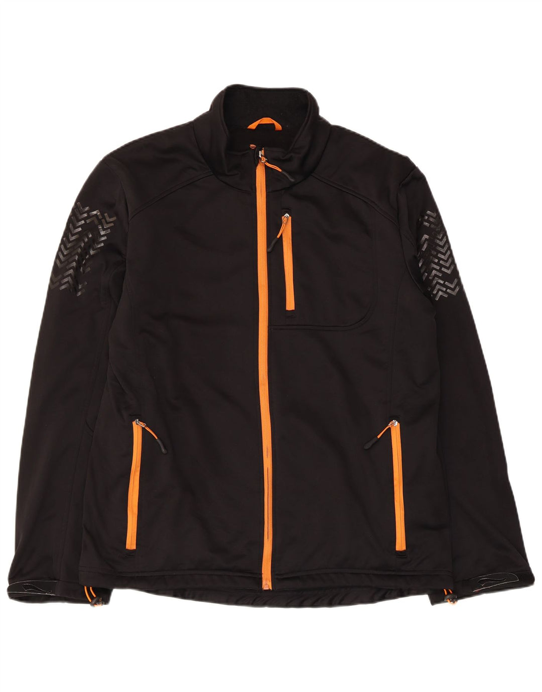 Crivit Veste de survêtement pour homme Large Noir Géométrique Polyester