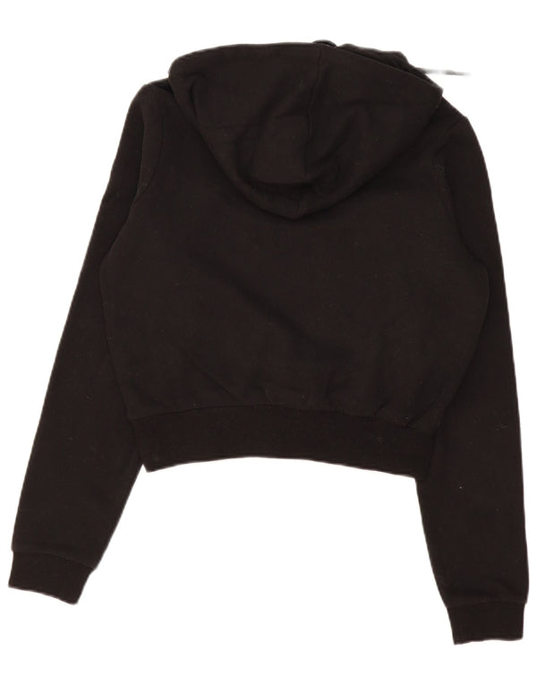 Fila Femme Crop Oversize Sweat à capuche UK 10 Petit Noir Coton