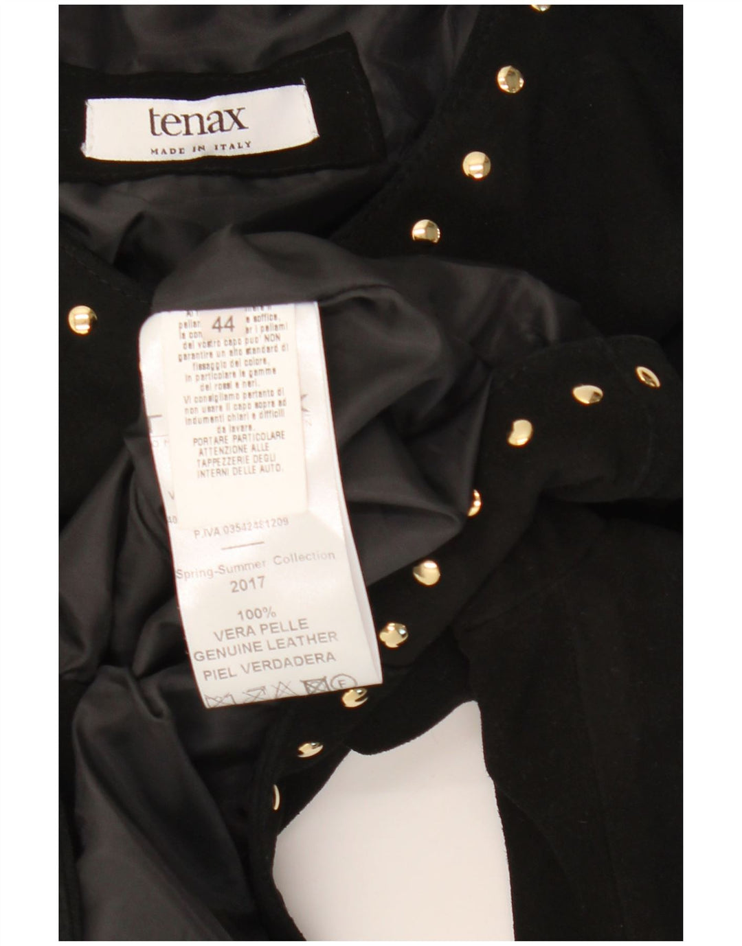 Tenax Veste boléro en daim à manches 3/4 pour femme IT 44 Cuir noir moyen