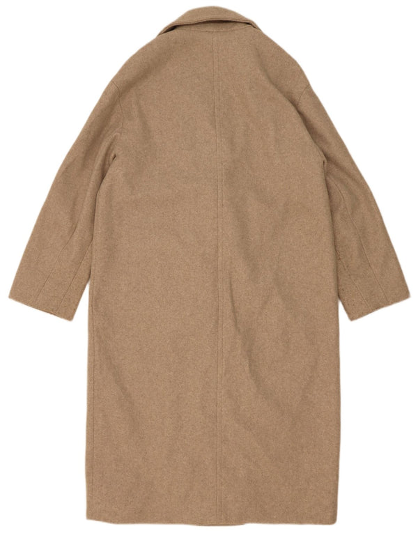 Zara Manteau surdimensionné à double boutonnage pour femme UK 6 XS Beige Polyester