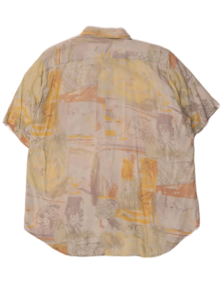 Chemise à manches courtes à motif abstrait pour hommes Vintage grande multicolore