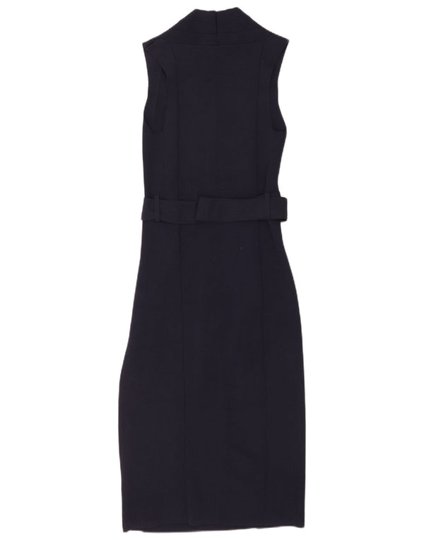 Reiss Robe moulante sans manches pour femme UK 8 Small Bleu marine Viscose
