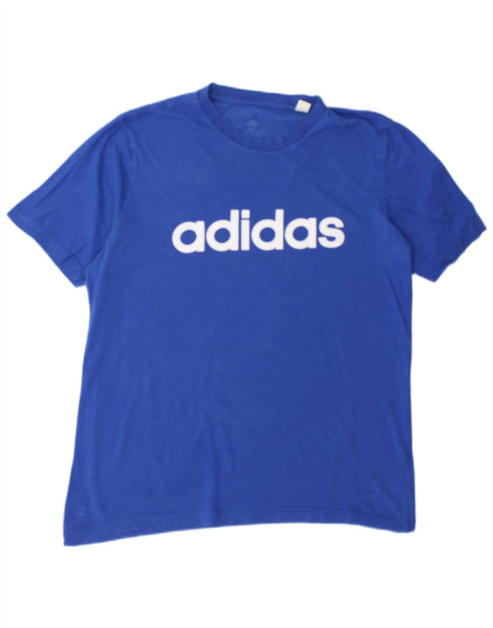 Adidas T-Shirt Graphique Homme Bleu Moyen Coton