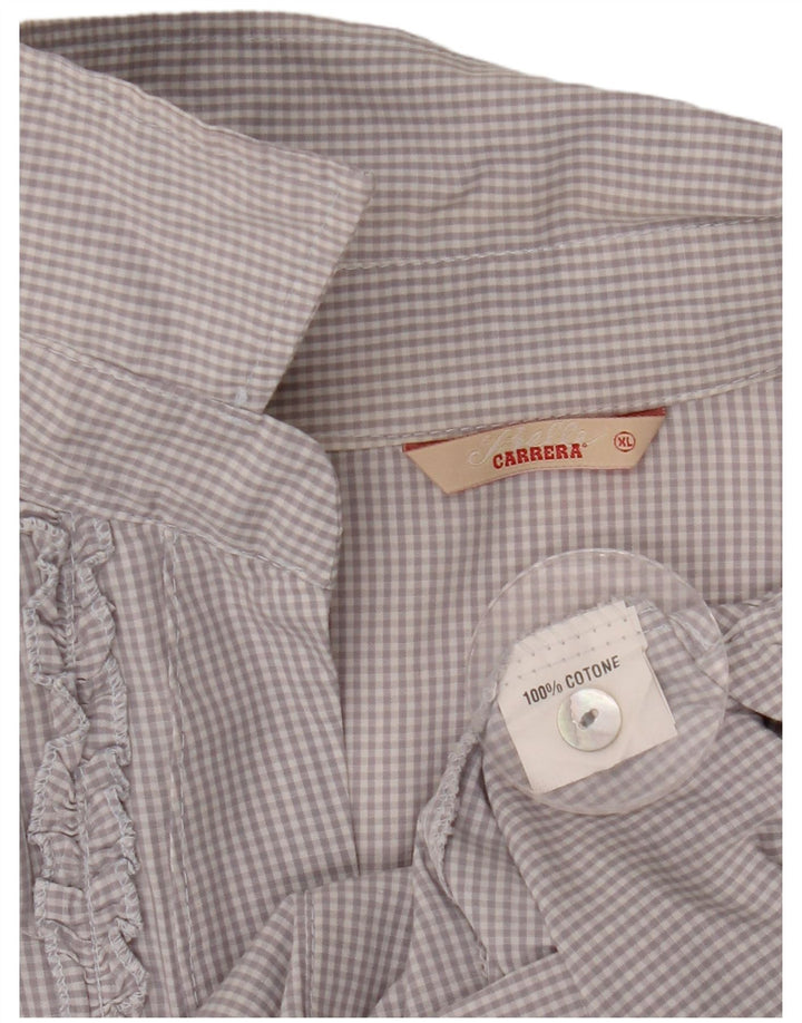 Carrera Chemisier long à volants sur le devant pour femme UK 18 XL Gris vichy