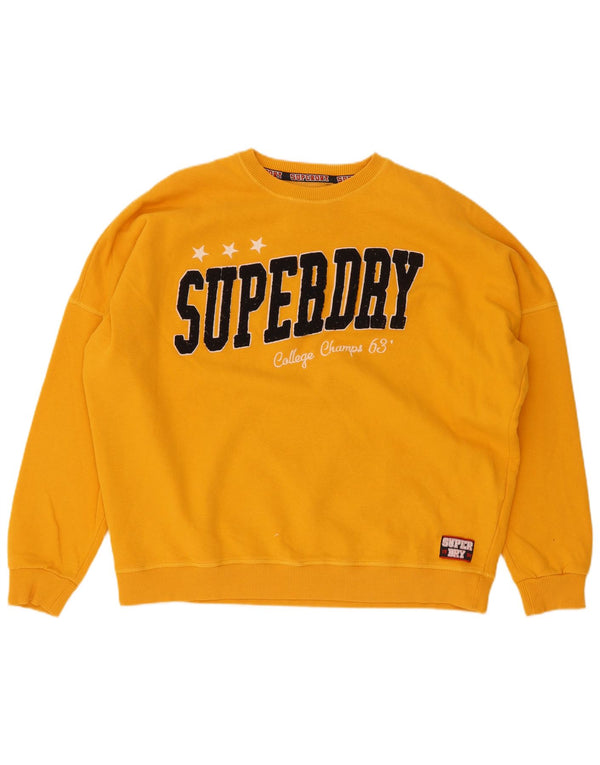 Superdry Sweat-shirt surdimensionné graphique pour femme UK 12 Jaune moyen