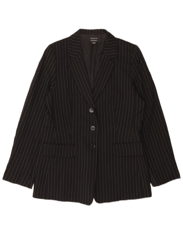 Marks & Spencer Veste blazer autographe pour femme UK 12 Medium Black Pinstripe