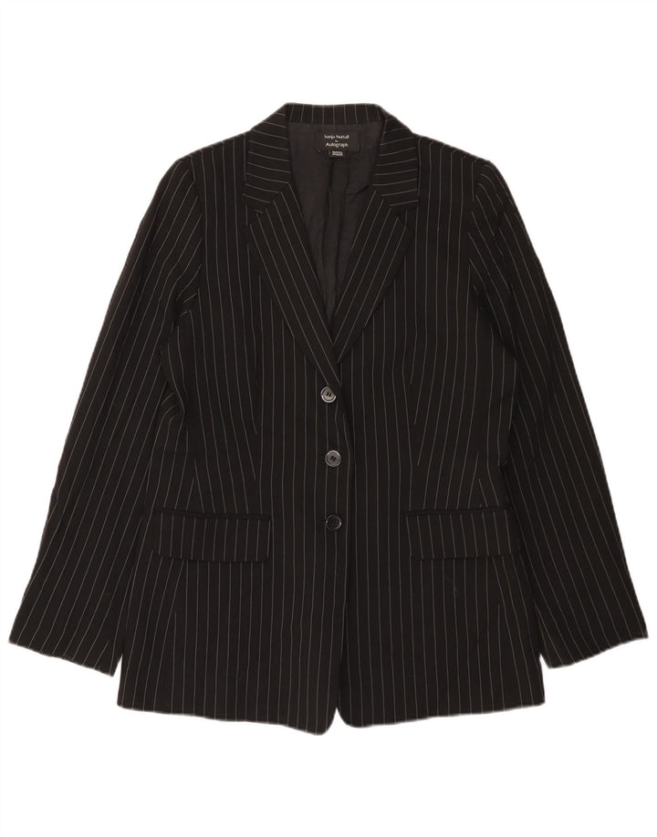 Marks & Spencer Veste blazer autographe pour femme UK 12 Medium Black Pinstripe