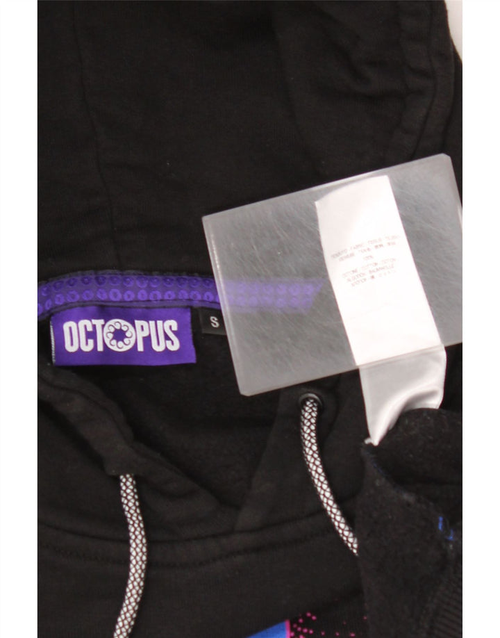 OCTOPUS Pull à capuche graphique pour homme en coton color block noir Taille S