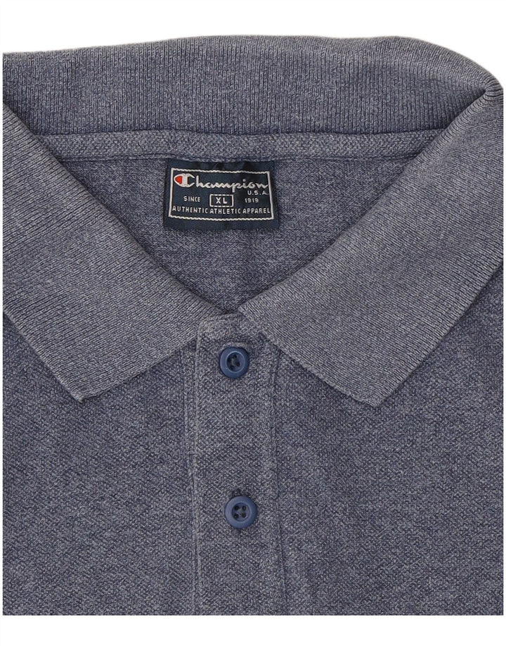CHAMPION Mens Polo Shirt XL Blue Cotton