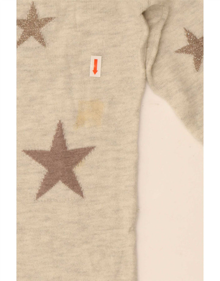 Fat Face Pull à col bateau à motif abstrait pour femme UK 10 Petit Gris