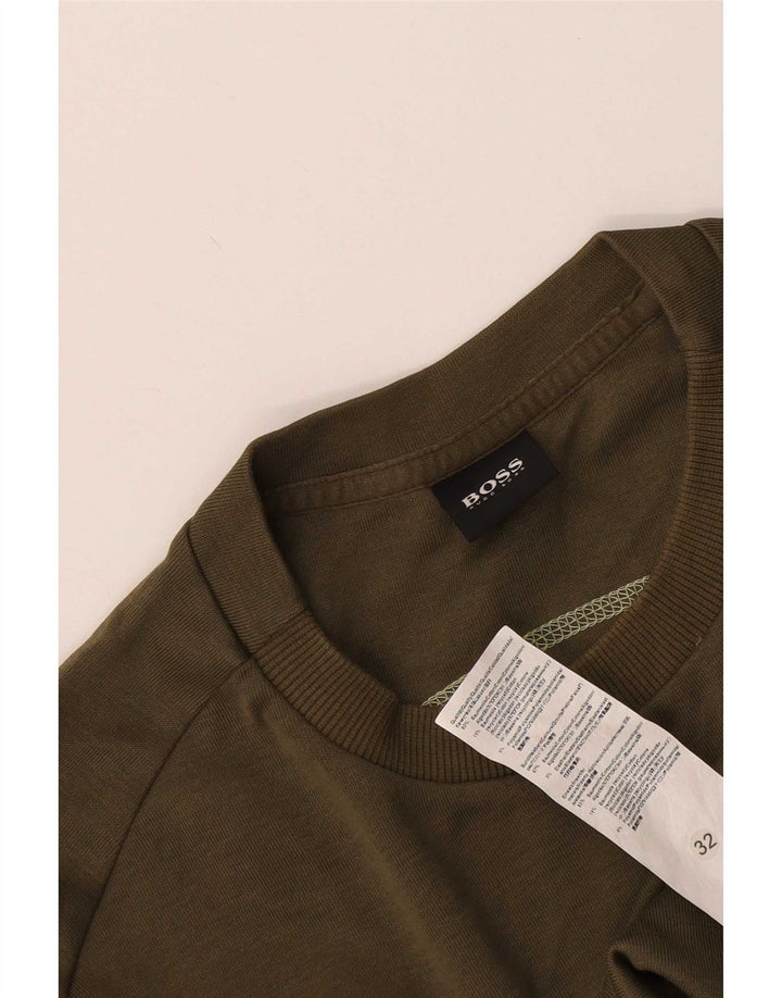 HUGO BOSS Sweat-shirt graphique en coton kaki moyen