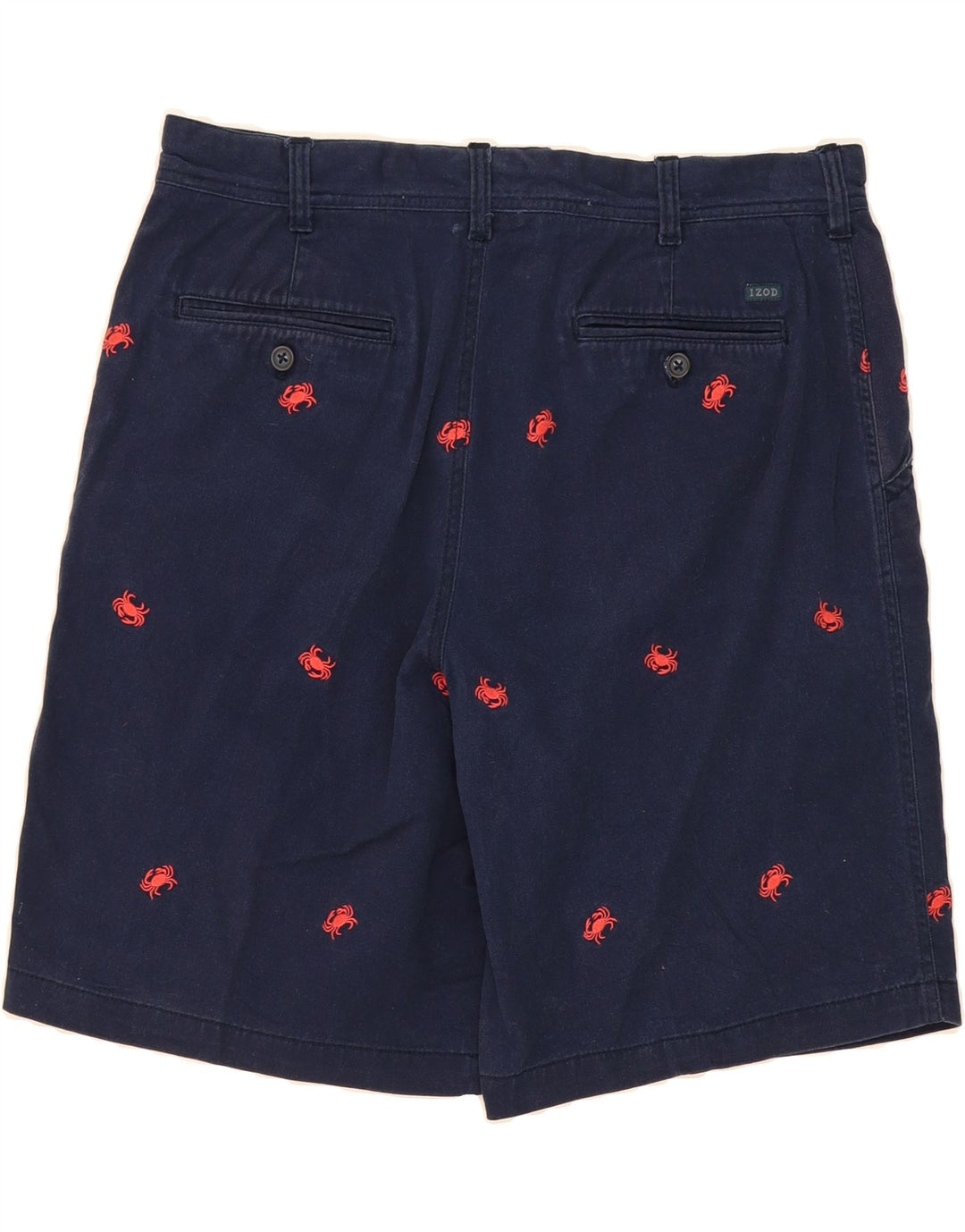 IZOD Mens Abstract Pattern Chino Shorts W36 Large  Navy Blue Cotton Vintage Izod and Second-Hand Izod from Messina Hembry 