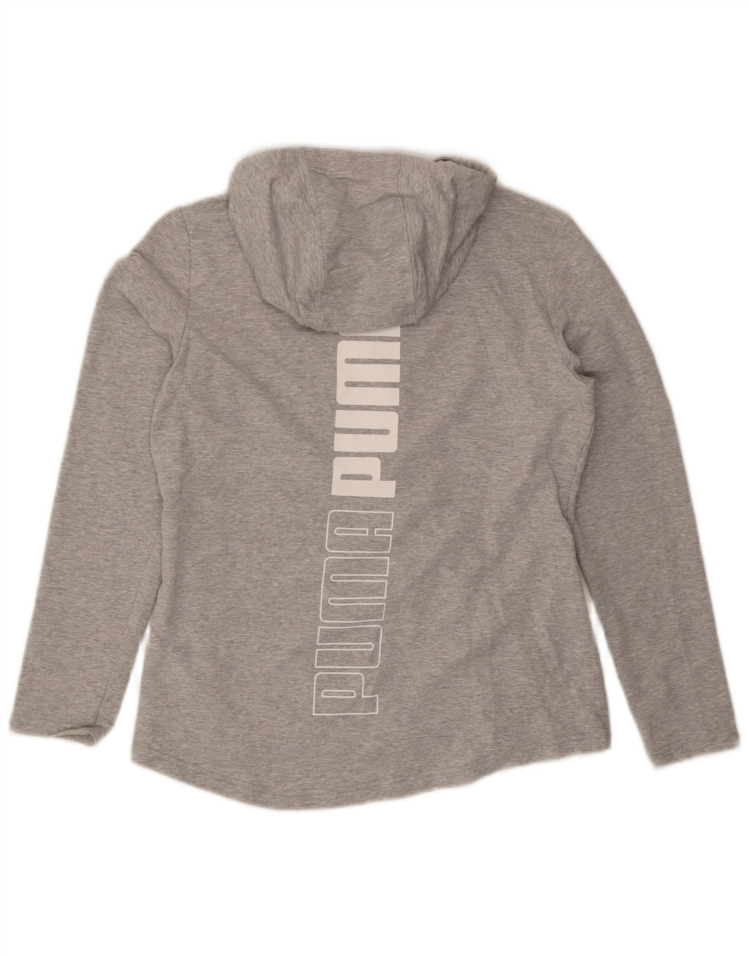 PUMA Pull à capuche zippé graphique pour femme UK 12 Gris moyen Coton