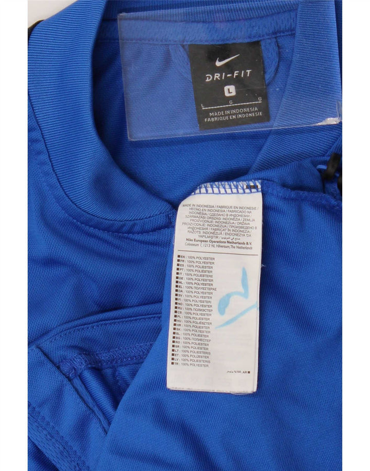 Nike Homme Dri Fit Graphic Survêtement Top Veste Large Bleu Colorblock