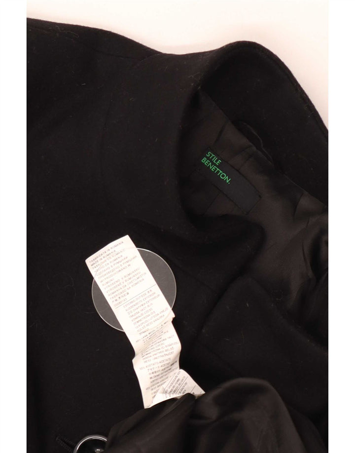 Benetton Pardessus Femme IT 42 Laine Noir Moyen