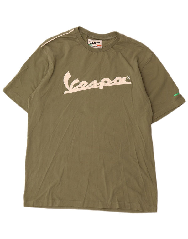 Vespa T-Shirt graphique homme haut 2XL coton kaki