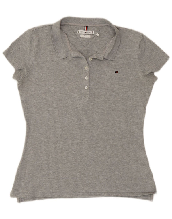 Tommy Hilfiger Polo Slim Fit pour femme UK 14 Large Gris Coton