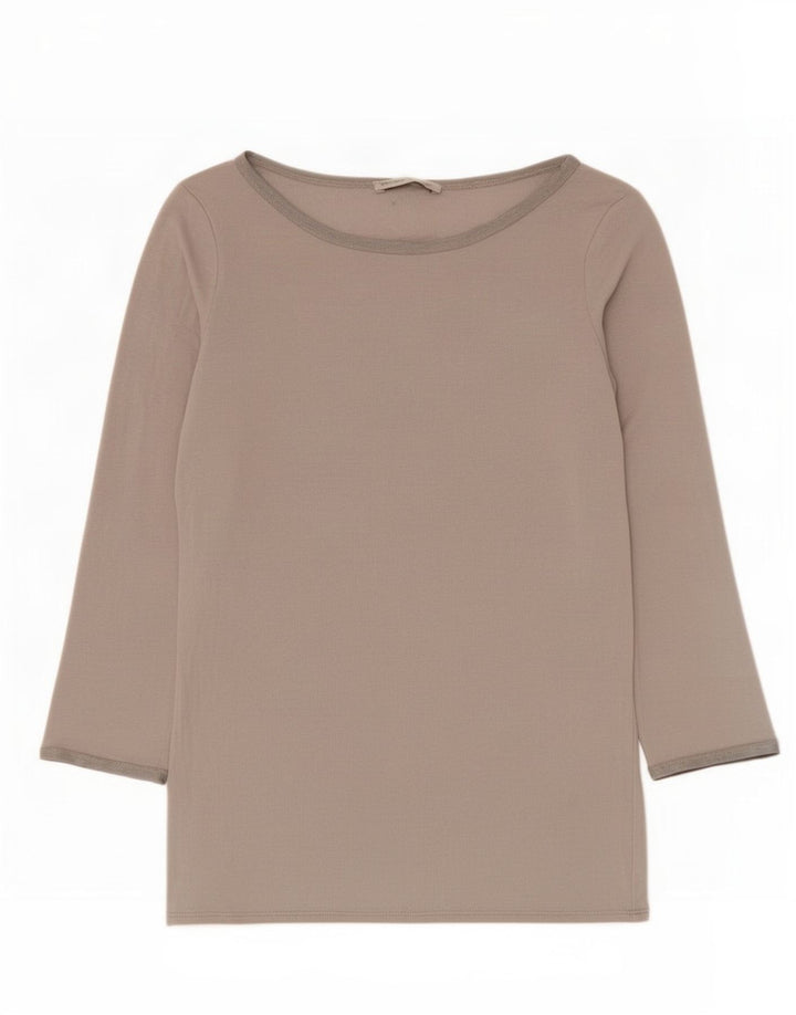 Zara Femme Top Manches 3/4 UK 12 Gris Moyen