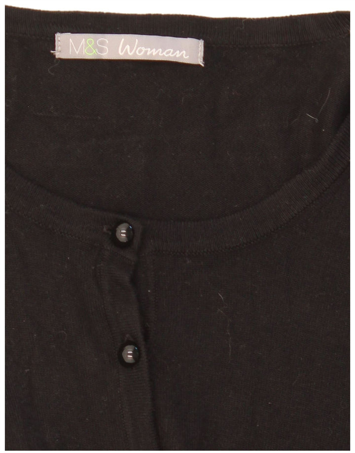 Marks & Spencer Pull Cardigan pour Femme UK 14 Medium Noir