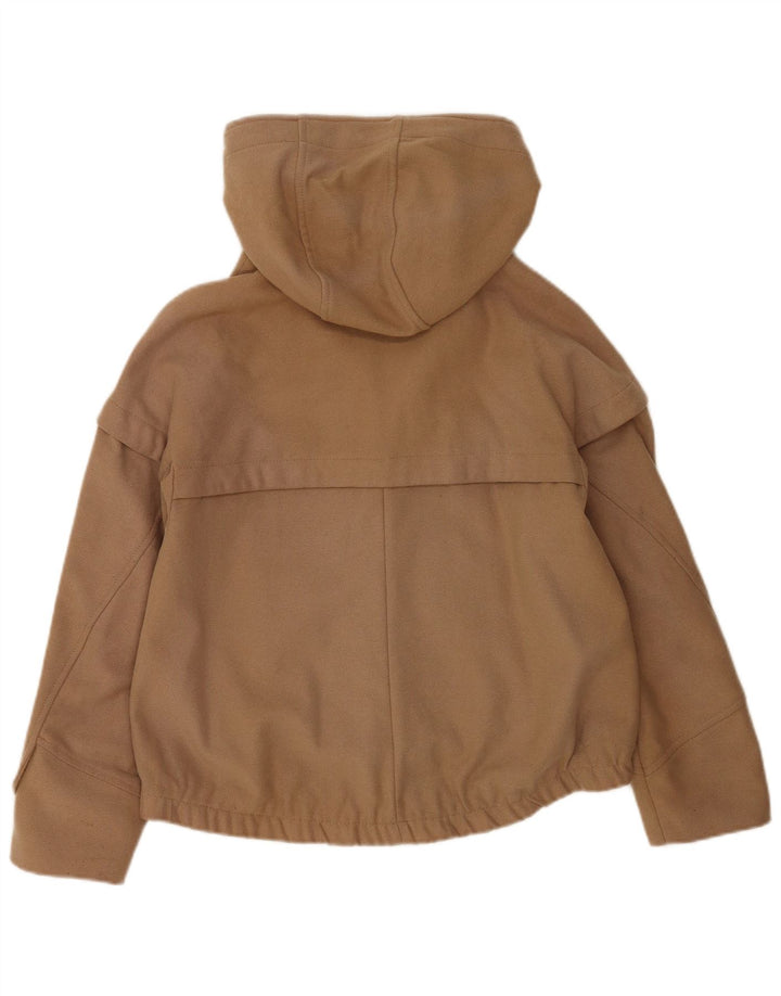 Zara Veste bomber à capuche pour femme UK 14 Laine marron moyen