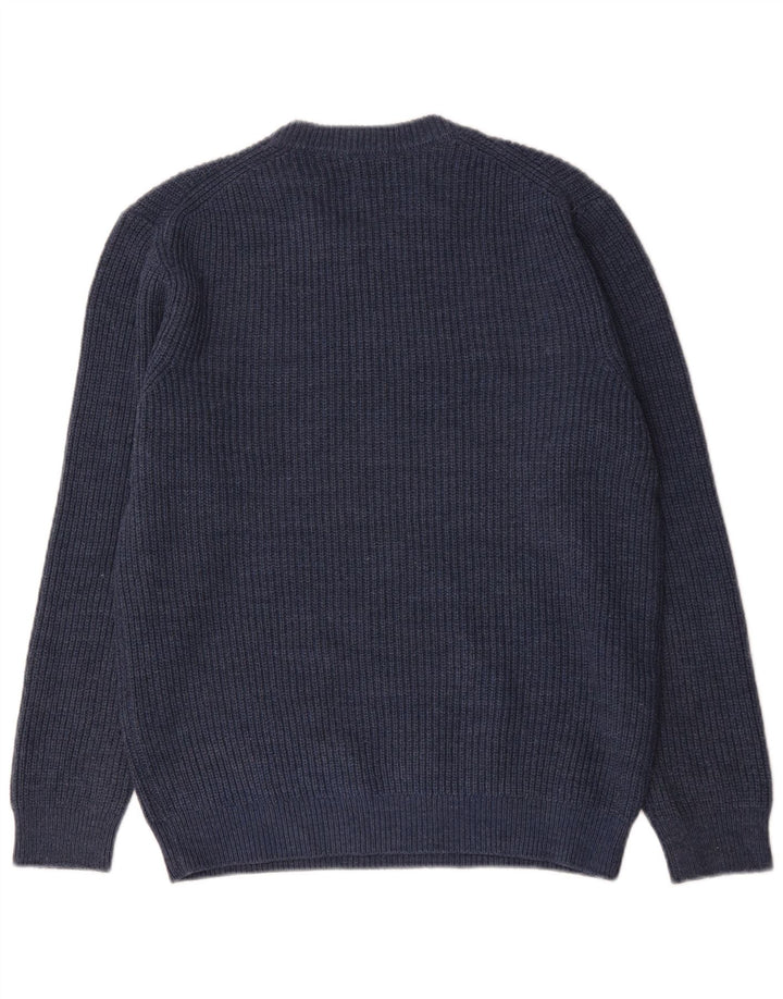 Zara Pull ras du cou pour hommes, grand, bleu, acrylique