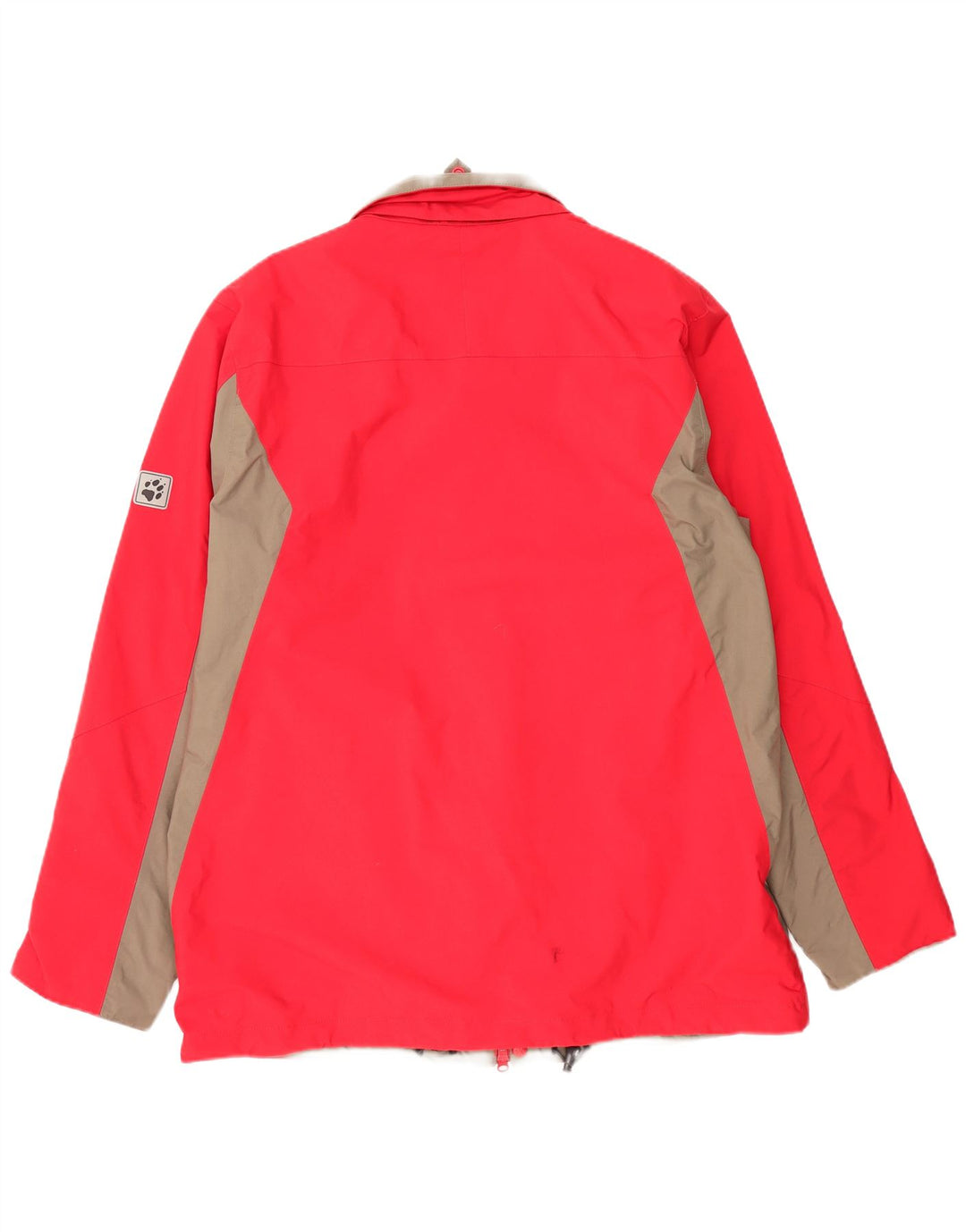 JACK WOLFSKIN Mens Rain Jacket UK 44/46 XL Red Colourblock Polyamide
