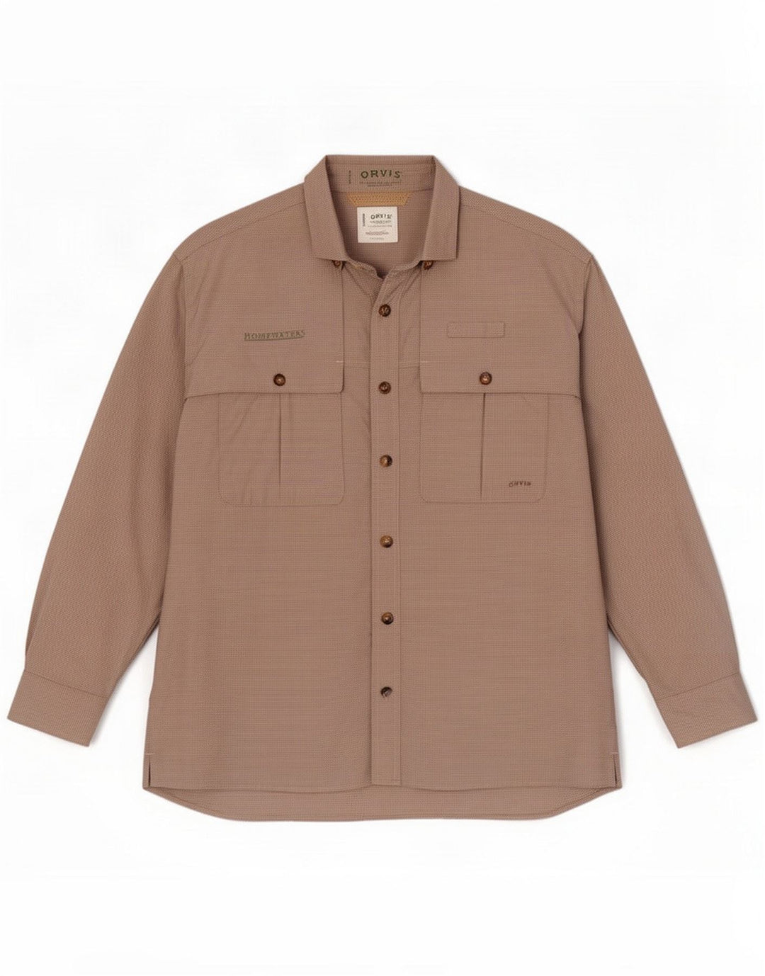 Orvis Chemise de voyage pour homme Large Beige Vichy Polyester