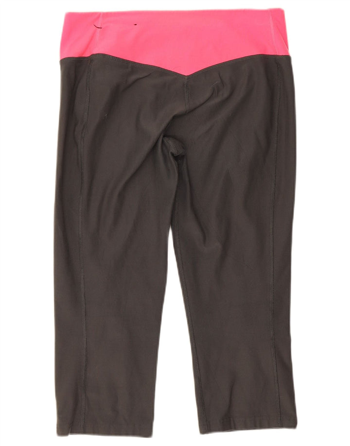 Nike Legging Capri Dri Fit Femme UK 12 Polyester Colorblock Gris Moyen