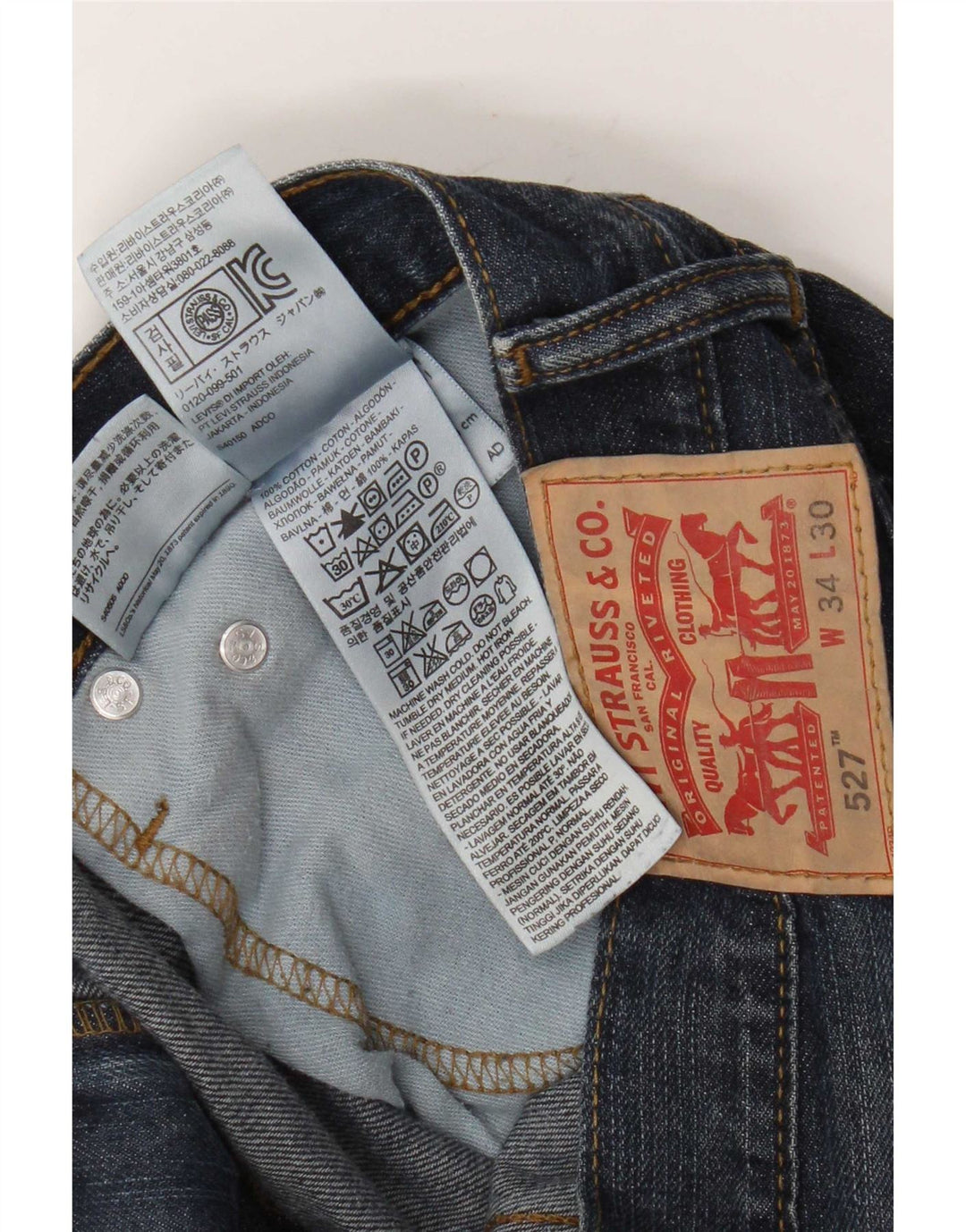 Levi's Jean 527 Bootcut Homme Bleu Marine W34 L30 Coton