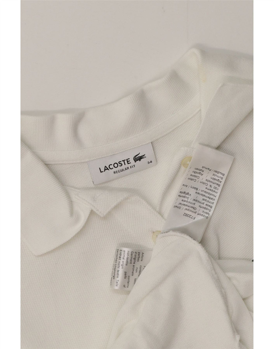LACOSTE Polo Femme Regular Fit Taille 34 Petit Coton Blanc