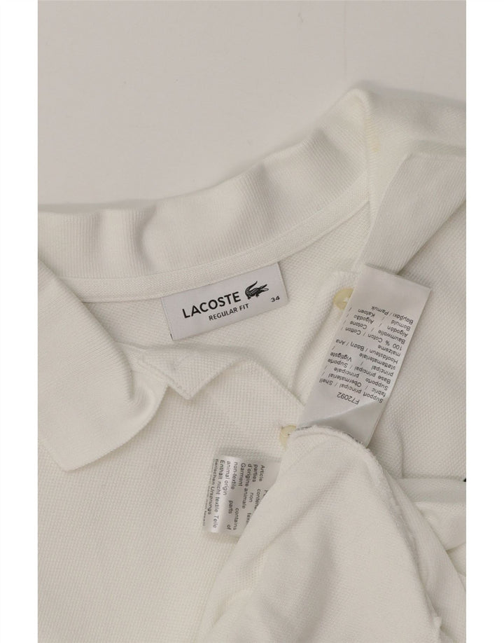 LACOSTE Polo Femme Regular Fit Taille 34 Petit Coton Blanc