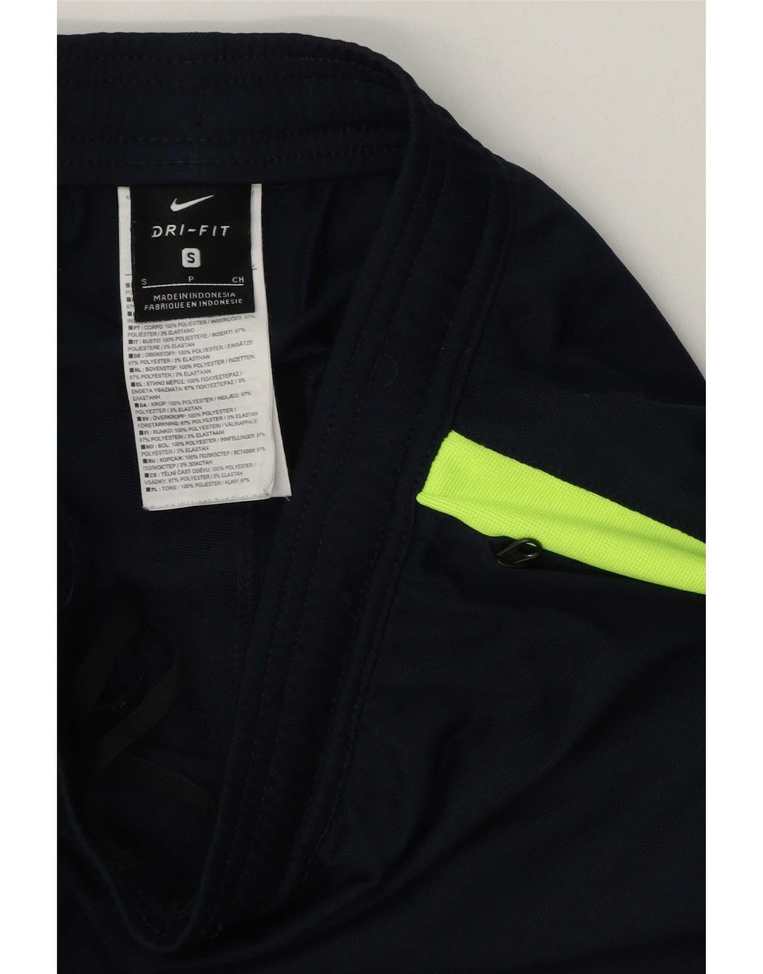 Nike Pantalon de survêtement Dri Fit pour homme Taille S Bleu marine Colorblock Polyester