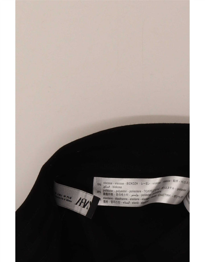 Zara Femme Pantalon Cargo Slim Moyen W26 L26 Noir Viscose