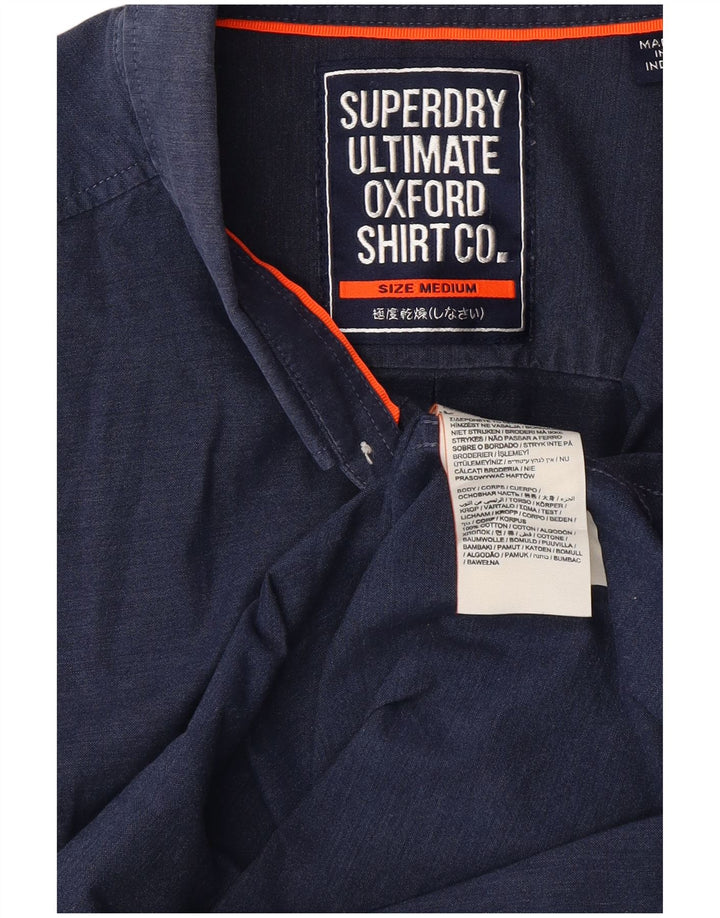 SUPERDRY Chemise à Manches Courtes Coupe Regular Homme Bleu Marine Moyen Coton