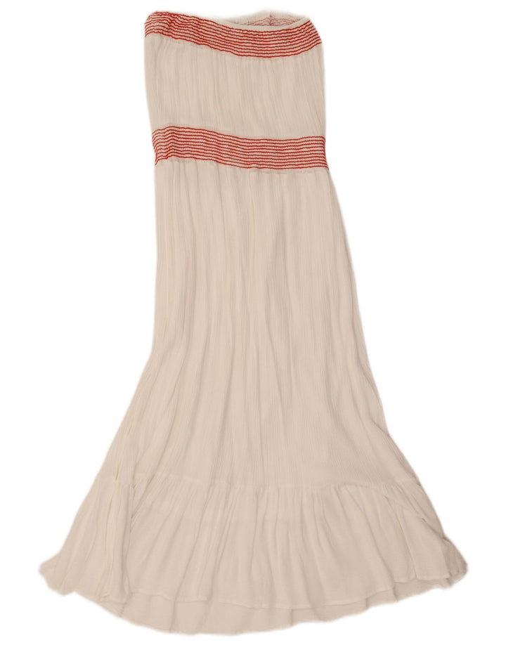 Zara Femme Robe Bustier UK 8 Petit Rayé Blanc