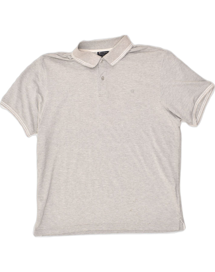 CHAMPION Mens Polo Shirt Large Grey Cotton | Vintage Champion | Thrift | Second-Hand Champion | Used Clothing | Messina Hembry 