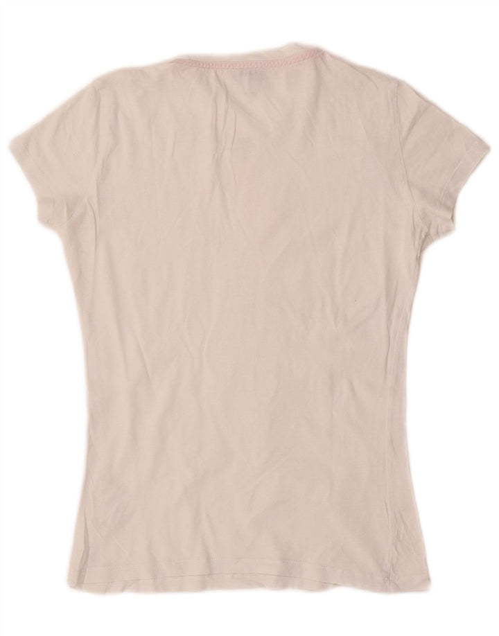 ARMANI JEANS T-shirt graphique femme EU 40 coton blanc moyen