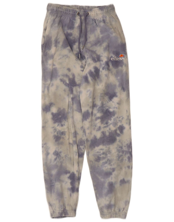 Ellesse Pantalon de survêtement pour femme Joggers UK 6 XS Bleu Tie Dye Coton